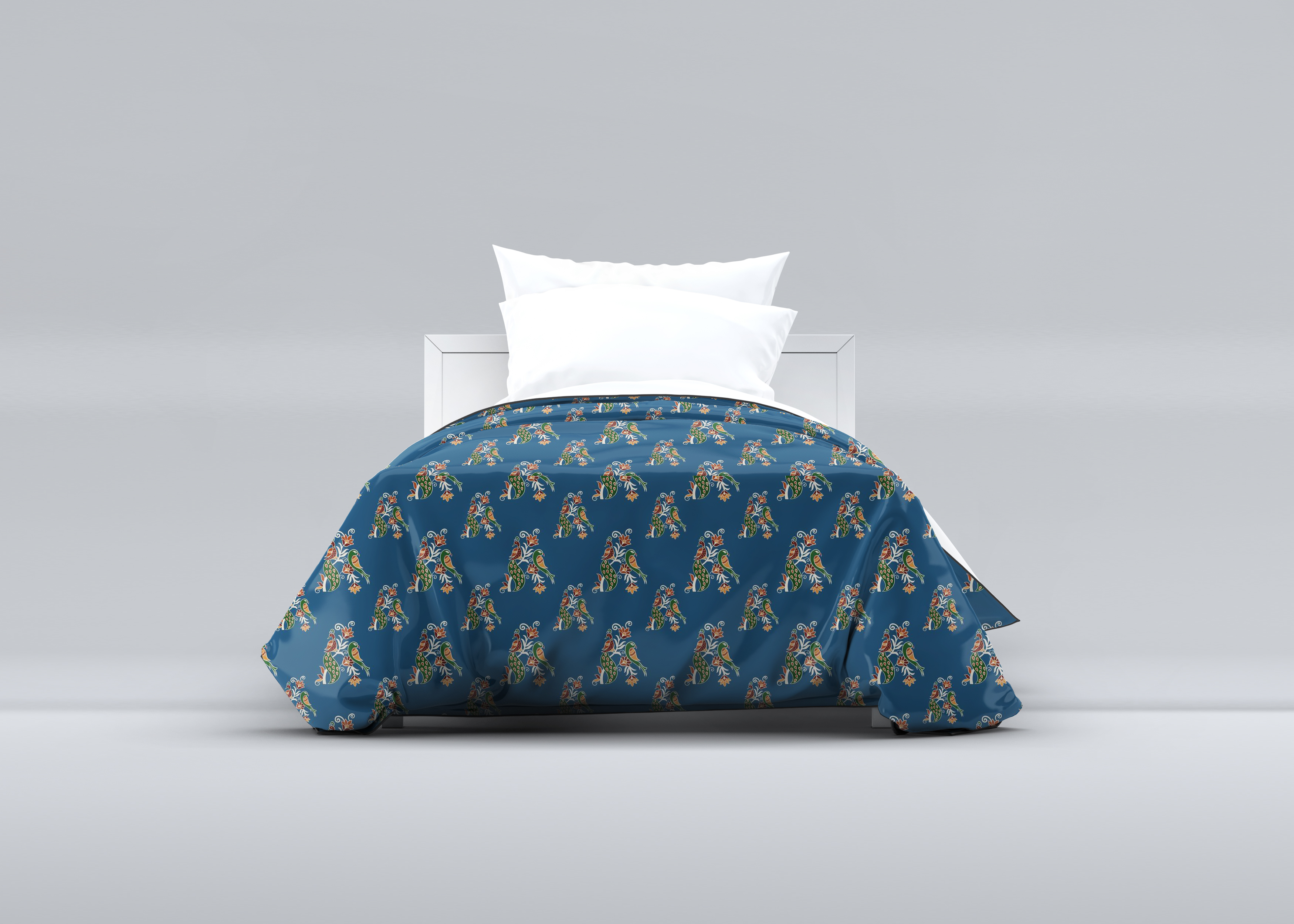 Blue Rajawadi Kalamkari Birds