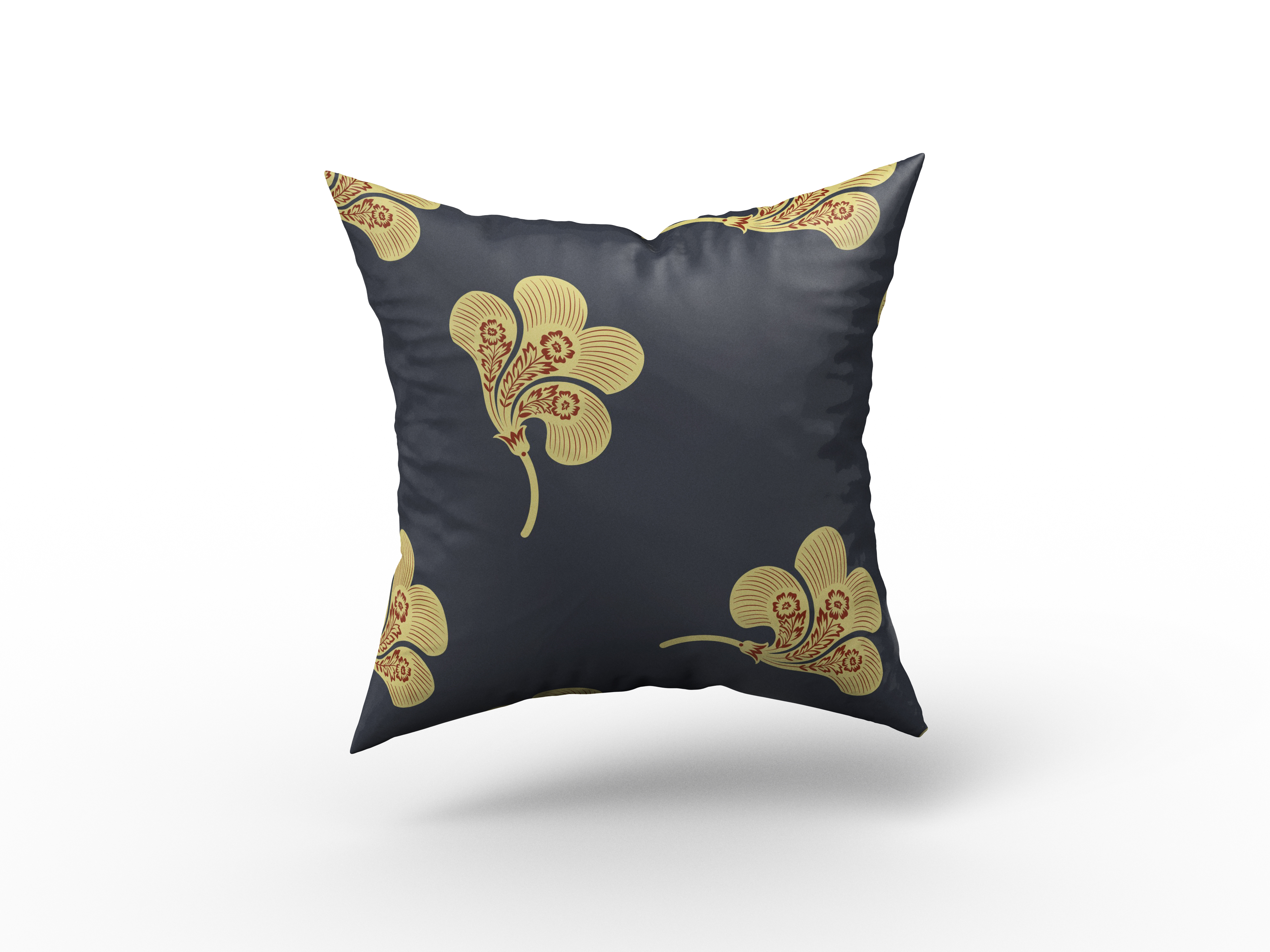 Midnight Blue Regal Floral Motif