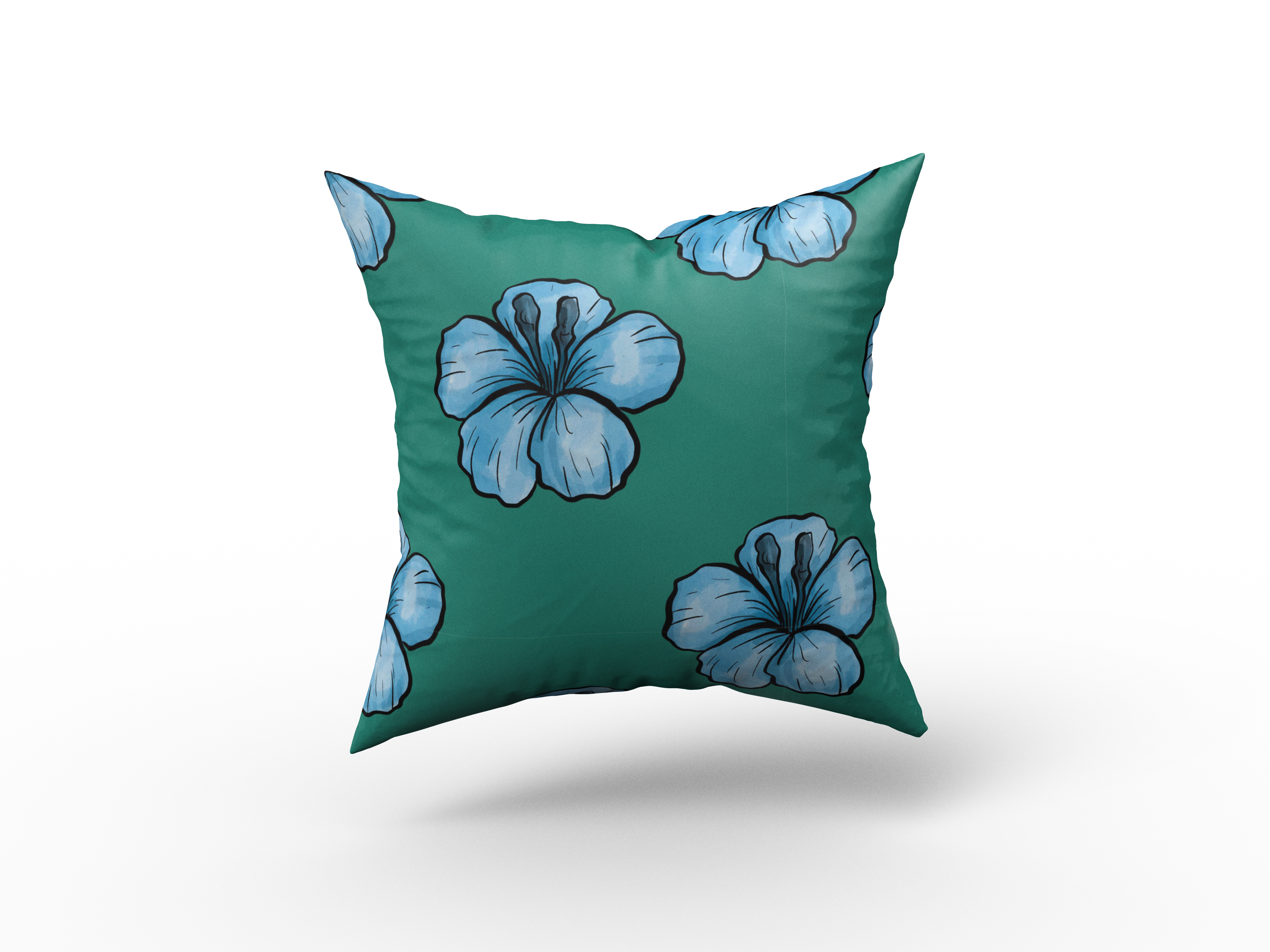 Blue Watercolor Floral